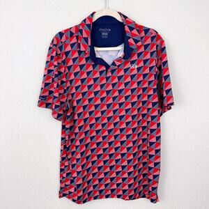 Good Good Fighting For Par Mens Check Me Out Polo Size M Golf Active Geo Print